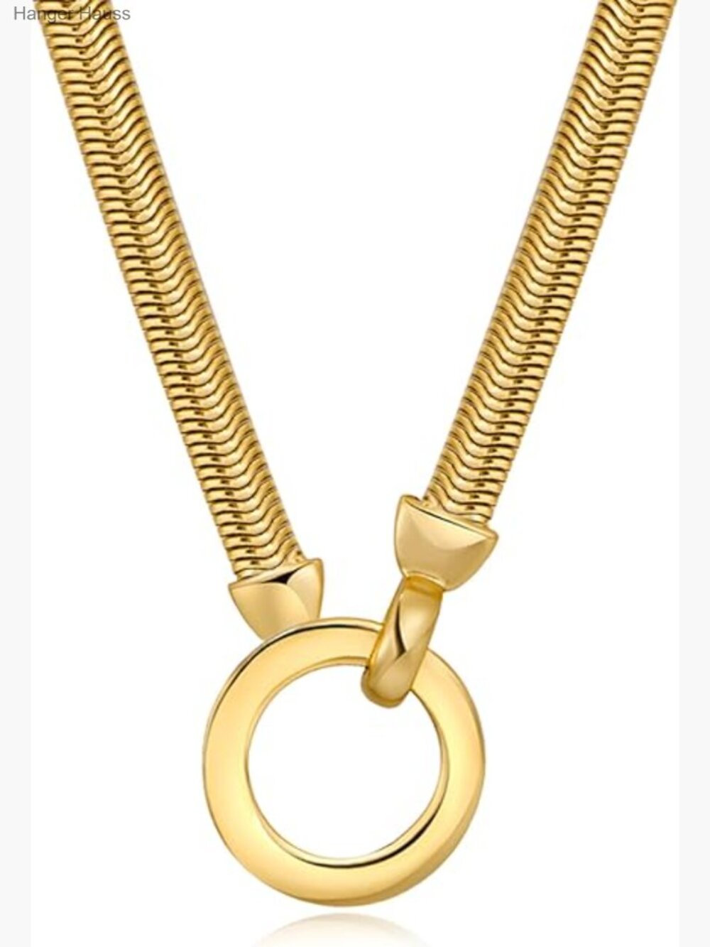 14k Gold Plated Interlocking Circle Heart Necklace for Women - Picture 1 of 7
